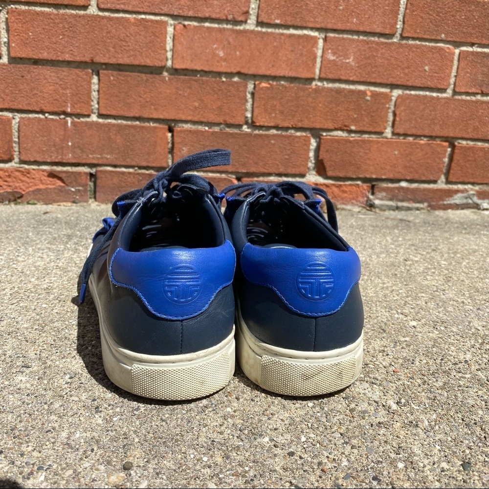 Tory Burch Sport Leather Ruffle Casual Shoe Women's Size 10 Blue - Picture 6 of 7